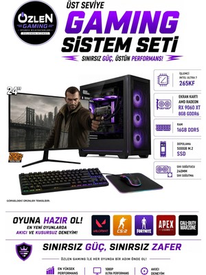 Özlen X32 ULTRA 7 265KF RX 9060 XT 8GB 16GB RAM 500GB M.2 SSD 24'' Full HD 200Hz Oyuncu Bilgisayarı
