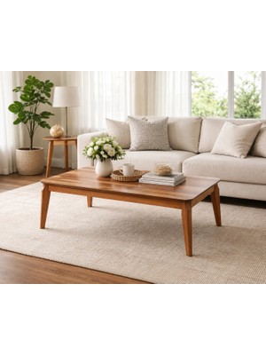 Fami Home Lotto Ceviz Modern Orta Sehpa Ahşap Salon Sehpası