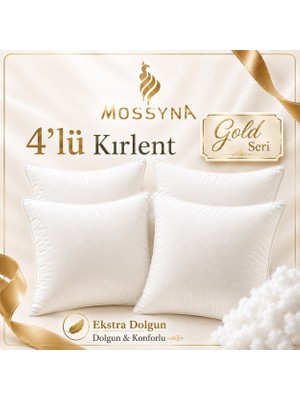 Mossyna | Gold Serisi | 4'lü Double Ultra Dolgun Kırlent Iç Yastık Micro Kumaş | Boncuk Silikon Dolgulu | Farklı Ebat Seçenekli