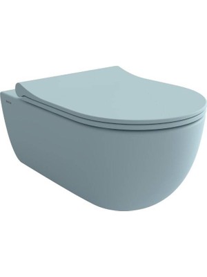 Bocchı Bocchi - V-Tondo Rimless Asma Klozet Mat Buz Mavisi - 1416-029-0128