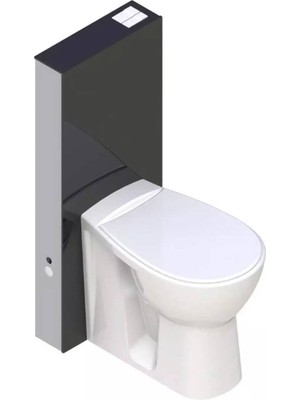 Serel Glassbox Duvar Önü Yerden Klozet Için Siyah Cam Rezervuar - T03C130S