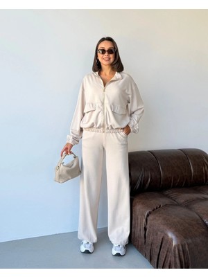 Trend Butik Burada Fermuarlı Kadın Eşofman Takımı Günlük Rahat Spor Takım