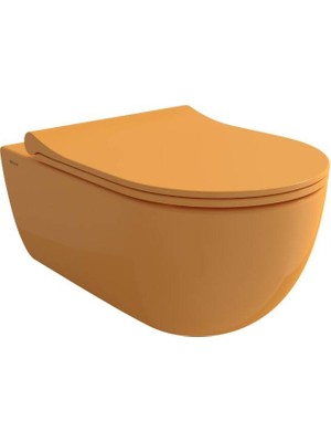 Bocchı Bocchi - V-Tondo Rimless Asma Klozet Parlak Mandalina Sarısı - 1416-021-0128