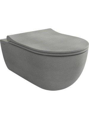 Bocchı Bocchi - V-Tondo Rimless Asma Klozet Mat Beton - 1416-069-0128