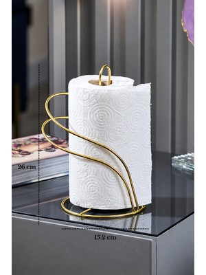 Edora Home Parlak Altın Kuğu Kağıt Havluluk Rulo Havluluk Peçetelik Mutfak Banyo Paslanmaz Metal