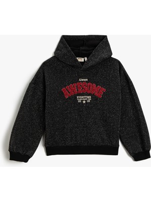 Koton Kapüşonlu Sweatshirt İşlemeli