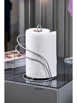 Edora Home Parlak Silver Kuğu Kağıt Havluluk Rulo Havluluk Peçetelik Mutfak Banyo Paslanmaz Metal