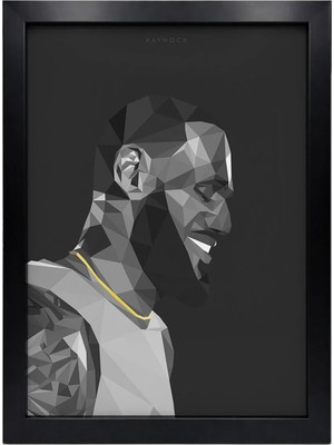 Kaynock Lebron James Black And White, Basketbol, Nba Tablo Siyah