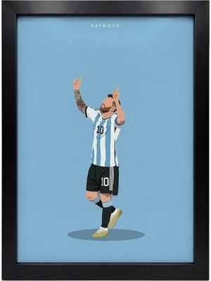 Kaynock Messi Arjantin, Gol Sevinci, Futbol, Tablo Siyah