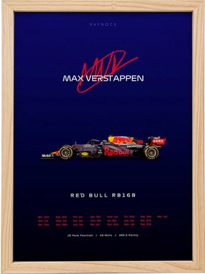 Kaynock Max Verstappen RB16B, Formula 1, F1, Red Bull, Poster Tablo Dijital Tasarım Tablo Ahşap