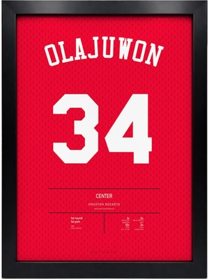 Kaynock Hakeem Olajuwon, Houston Rockets, Basketbol, Nba Poster Tablo Siyah