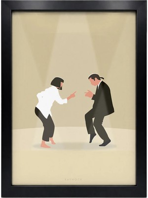 Kaynock Pulp Fiction Poster Tablo, Dijital Tasarım Tablo Siyah