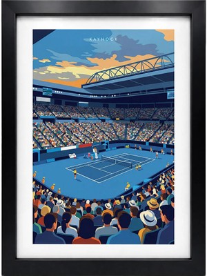 Kaynock Australian Open, Tenis Poster Tablo Siyah