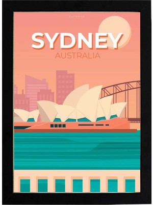 Kaynock Sydney, Avustralya, Poster Tablo Dijital Tasarım Tablo Siyah