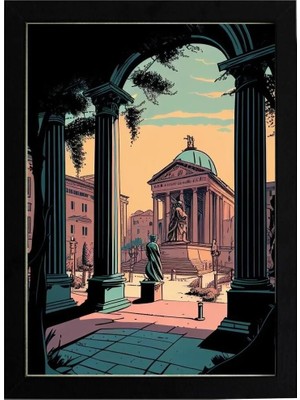 Kaynock Vintage Roma, Poster Tablo Dijital Tasarım Tablo Siyah