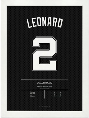 Kaynock Kawhi Leonard, San Antonio Spurs, Basketbol, Nba Poster Tablo Beyaz