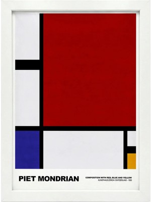 Kaynock Piet Mondrian Red, Blue And Yellow Beyaz
