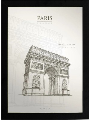 Kaynock Arc De Triomphe, Zafer Takı Paris Poster Tablo Siyah