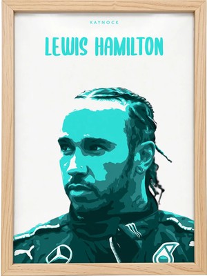 Kaynock Lewis Hamilton, Formula 1 Poster Tablo Ahşap