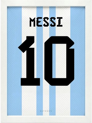 Kaynock Lionel Messi, Arjantin Jersey, Forma Tablo, Futbol Poster Tablo Dijital Tasarım Tablo Beyaz
