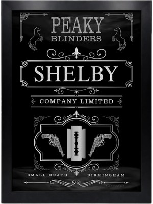Kaynock Peaky Blinders, Tommy Shelby, Dizi-Film Poster Tablo Dijital Tasarım Siyah