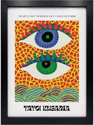 Kaynock Yayoi Kusama 4, Modern, Contemporary Art, Sanat, Poster Tablo Dijital Tasarım Tablo Siyah