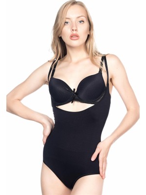 Aria's Closet Siyah Göğsü Açık Body Korse