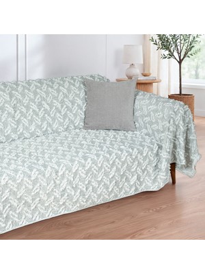 Latuda Home Nesta Pamuklu Punch Dokulu Kaymaz Koltuk Örtüsü 180X220 cm , Haki