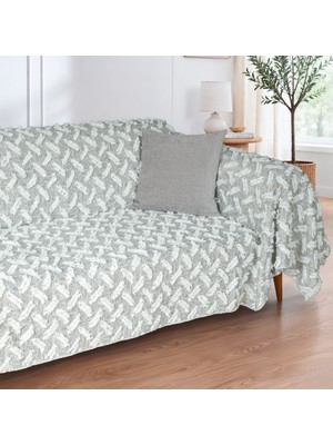 Latuda Home Nesta Pamuklu Punch Dokulu Kaymaz Koltuk Örtüsü 180X220 cm , Kahve