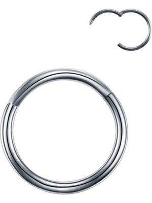 Oghamay Gümüş Renk Paslanmaz Kararmaz Cerrahi Çelik Tam Halka Kıkırdak Tragus Helix Çelik Piercing - 3172