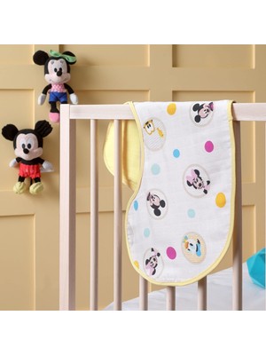 Skygo Revify Taç  Mickey Lisanslı Karakter Baskılı Pamuk Müslin Bebek Omuz Bezi, Çok Renkli, 20X55 cm