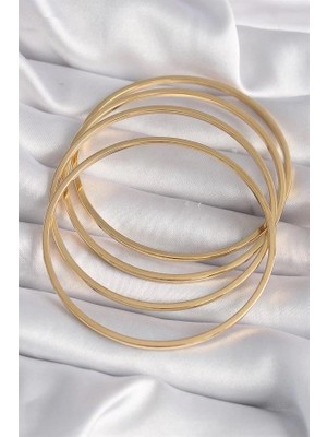 Oghamay Ajda 4'lü Gold Kadın Ince Ajda Bilezik - 3155-4