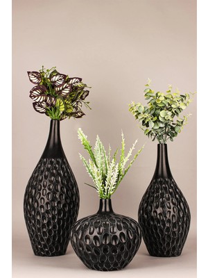HMY Design Lucerno Handmade Dekoratif Seramik 3'lü Vazo