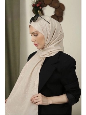 Flora Tekstil Çiçekli Desen Ince Medine Ipeği Jakar Şal