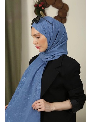 Flora Tekstil Çiçekli Desen Ince Medine Ipeği Jakar Şal