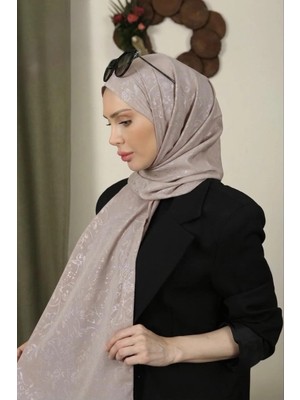 Flora Tekstil Çiçekli Desen Ince Medine Ipeği Jakar Şal