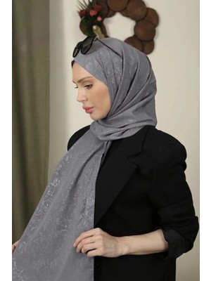 Flora Tekstil Çiçekli Desen Ince Medine Ipeği Jakar Şal