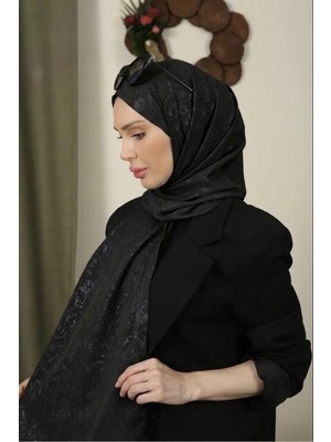 Flora Tekstil Çiçekli Desen Ince Medine Ipeği Jakar Şal
