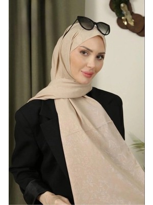 Flora Tekstil Çiçekli Desen Ince Medine Ipeği Jakar Şal