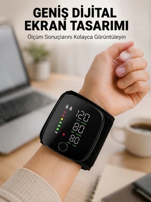 Mossem Evde Günlük Kullanıma Uygun Şarjlı Bilekten Tansiyon Ölçüm Cihazı