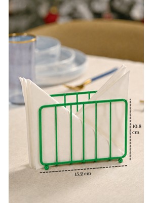 Edora Home Yılbaşı Yeşil Kafes Peçetelik Peçete Standı Kafe Restoran Otel Dekoratif Paslanmaz Metal