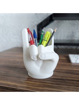Rock N Roll Tasarımlı Masaüstü Kalemlik ve Organizer