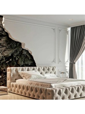 Hmz Rendi Özgün Tasarım Bej Çift Kişilik Karyola 140 x 200 cm