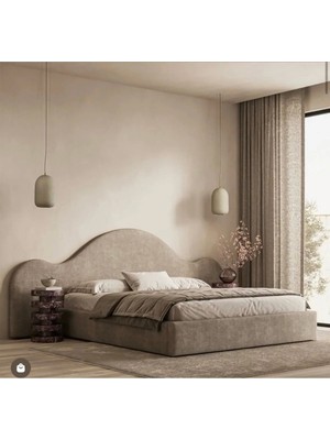 Hmz Mira Leke Tutmayan Kumaşlı Modern Tasarım Başlıklı Kahverengi Çift Kişilik Karyola 160 x 200 cm
