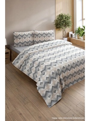 Ely Parker Kolay Ütü 90X190 Tek Kişilik Nevresim Takımı( Lastikli Çarşaf Yorgan Kılıfı Yastık Kılıfı)