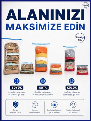 3'lü Paket Ekstra Büyük Kalınlaştırılmış Küp Vakumlu Saklama POŞETLERI110X90+25CM-1ADET,1