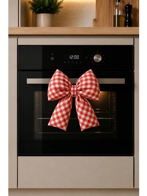 Naya Home Dijital Baskı Damalı Fiyonk Fırın Süsü Dekoratif Dolgulu Yumuşak El Yapımı