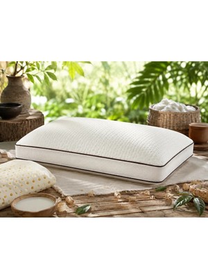 Gensco Doğal Lateks Yastık 40X60X14 cm Ortopedik Boyun Destekli Ergonomik Nefes Alabilir Uyku Yastığı