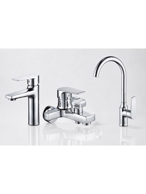 Fleko Alfa Krom Serisi Mutfak Lavabo ve Banyo Musluğu