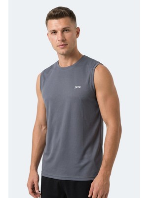 Slazenger Hazzar I Erkek Kolsuz Koyu Gri Tişört